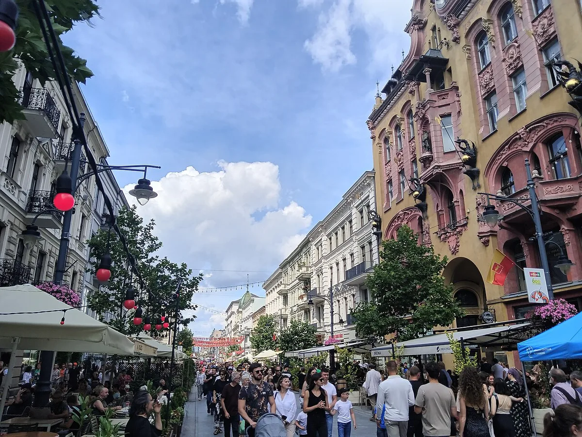 Piotrkowska Street in Łodź during the celebrations of the 600th anniversary of granting Łódź city rights — 1