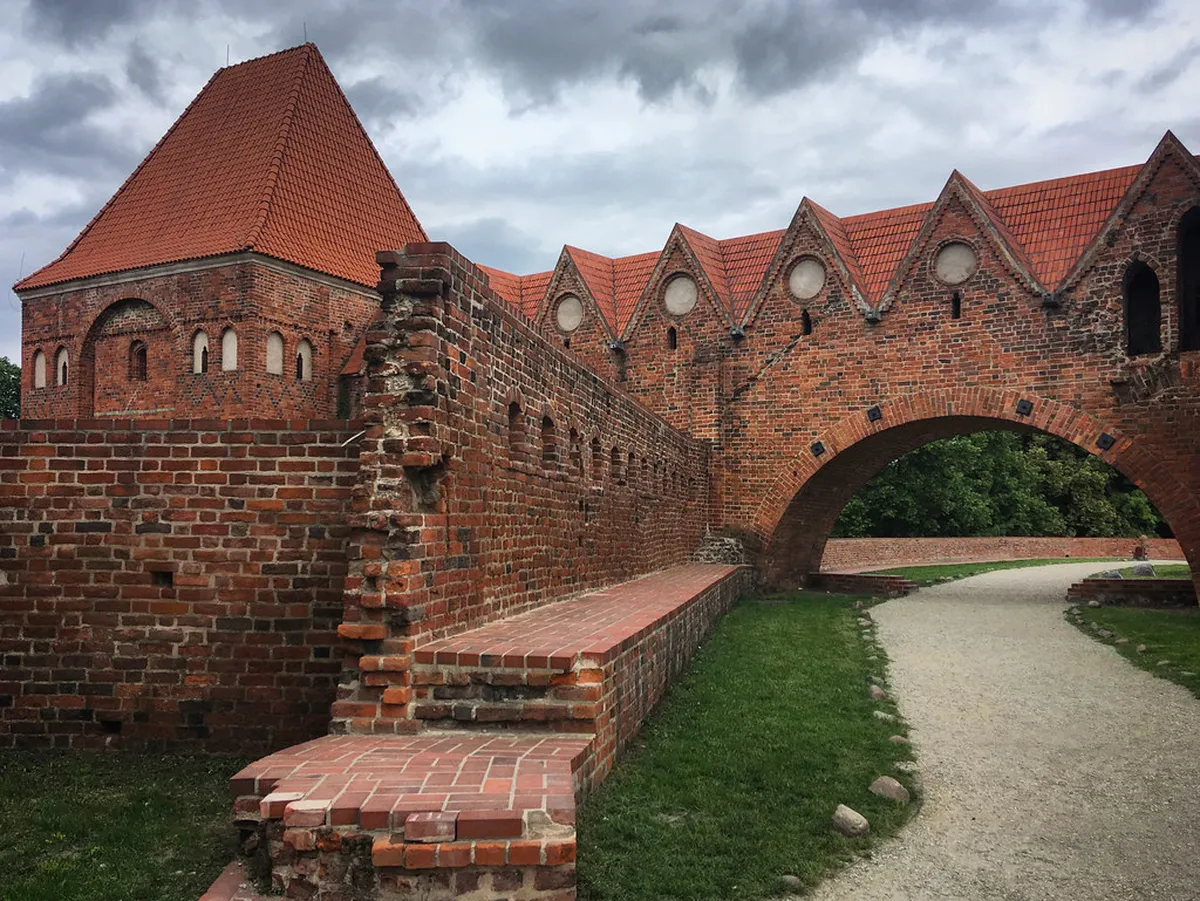 Ruins of the Teutonic Knights castle along the medieval fortifications in Torun
