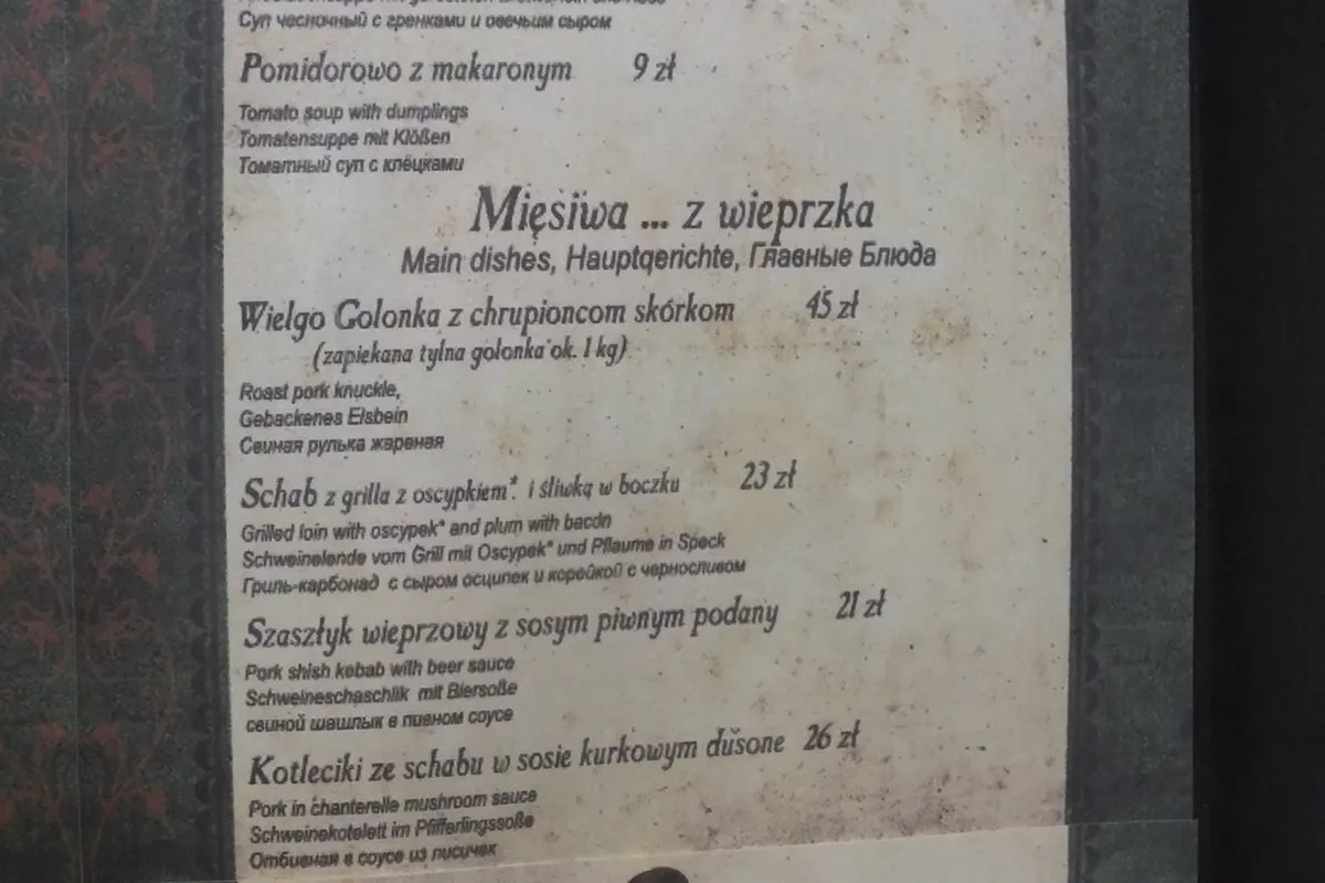 Documents, Money, and Personal Items in zakopane